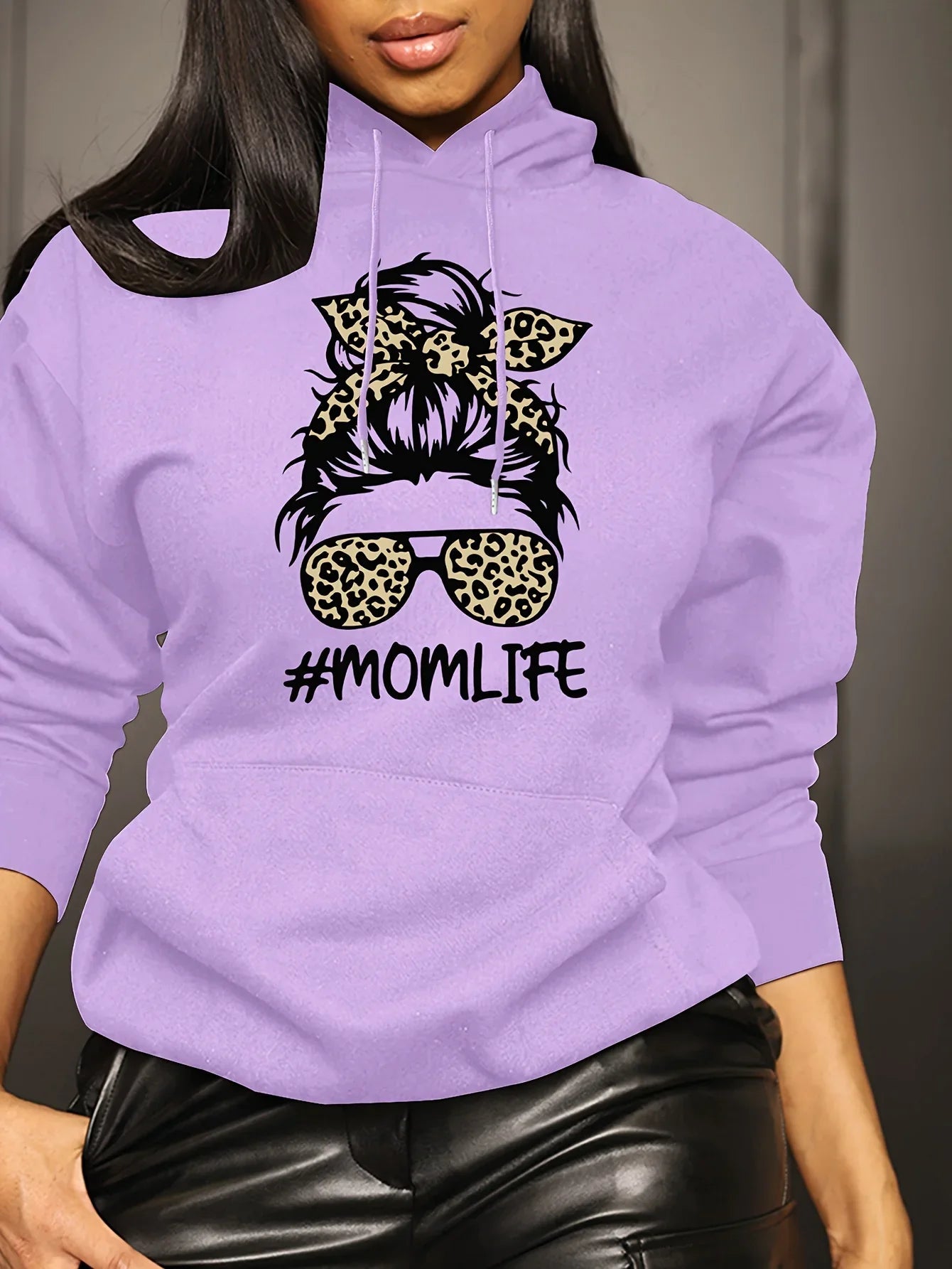 Mom Life Leopard Print Hoodie – Women’s - TayronaX