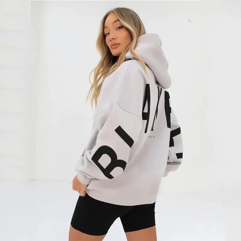 Women's Thickened Long Sleeve Hoodie – Cozy Winter Loose Fit Sweatshirt - TayronaX