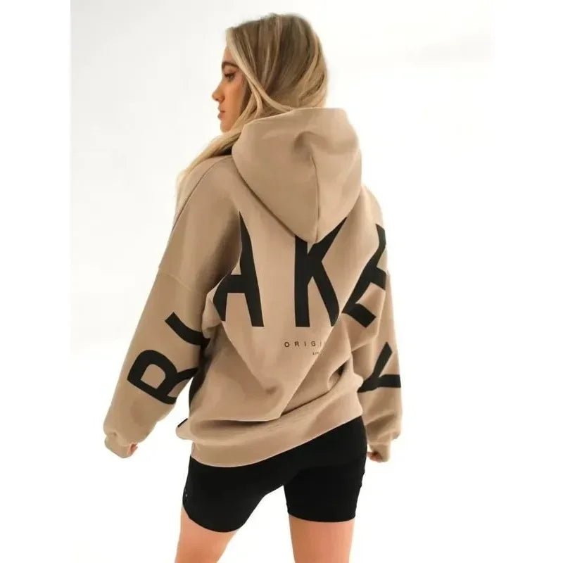 Women's Thickened Long Sleeve Hoodie – Cozy Winter Loose Fit Sweatshirt - TayronaX