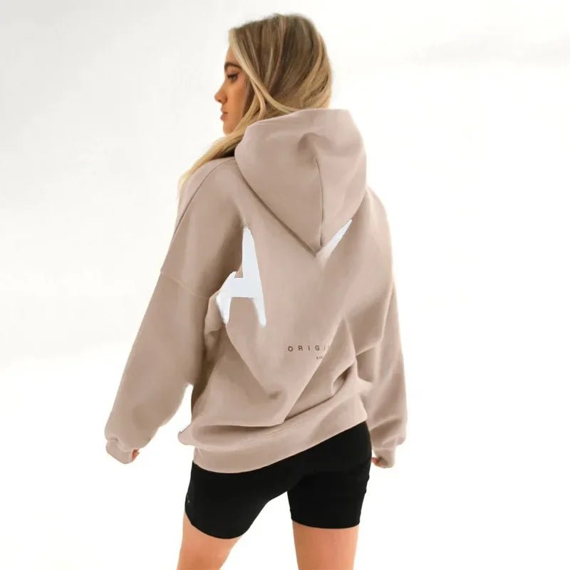 Women's Thickened Long Sleeve Hoodie – Cozy Winter Loose Fit Sweatshirt - TayronaX