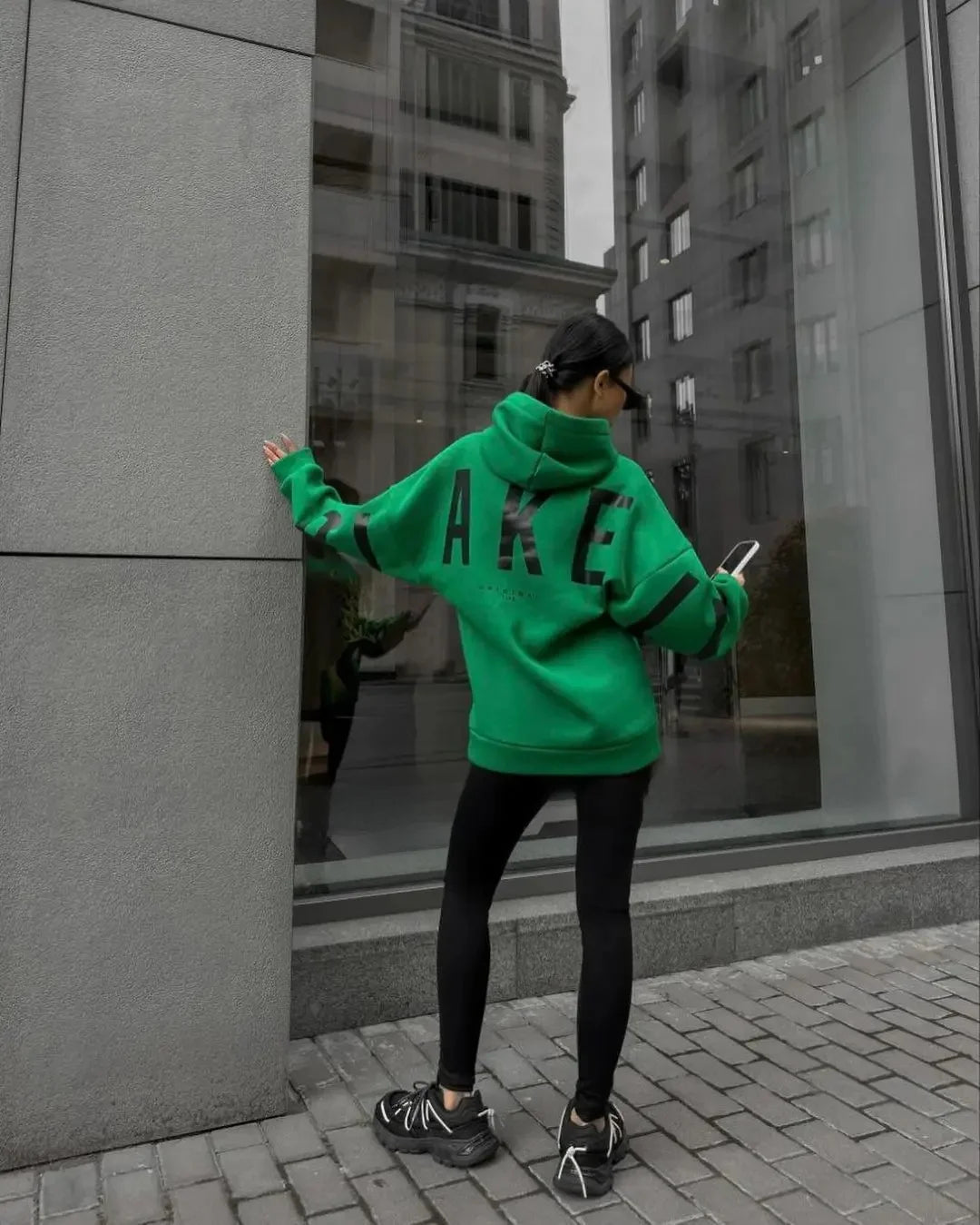 Women's Thickened Long Sleeve Hoodie – Cozy Winter Loose Fit Sweatshirt - TayronaX