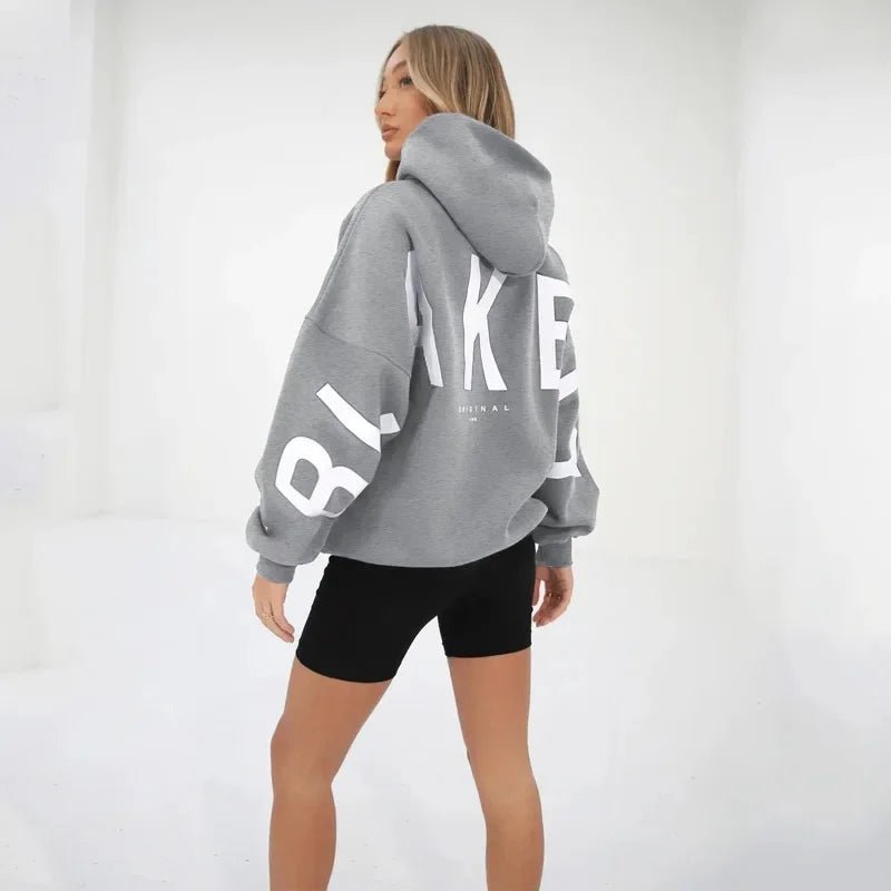 Women's Thickened Long Sleeve Hoodie – Cozy Winter Loose Fit Sweatshirt - TayronaX
